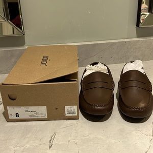 J. Crew driving moccasins Mens loafer cognac brown size 8